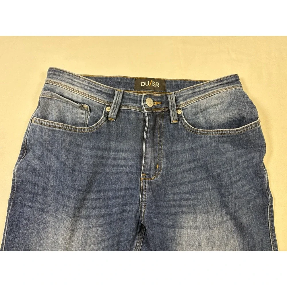 DU/ER L2X Performance Denim Pants Mens 32x32 Stretch Indigo Blue Coolmax Jeans